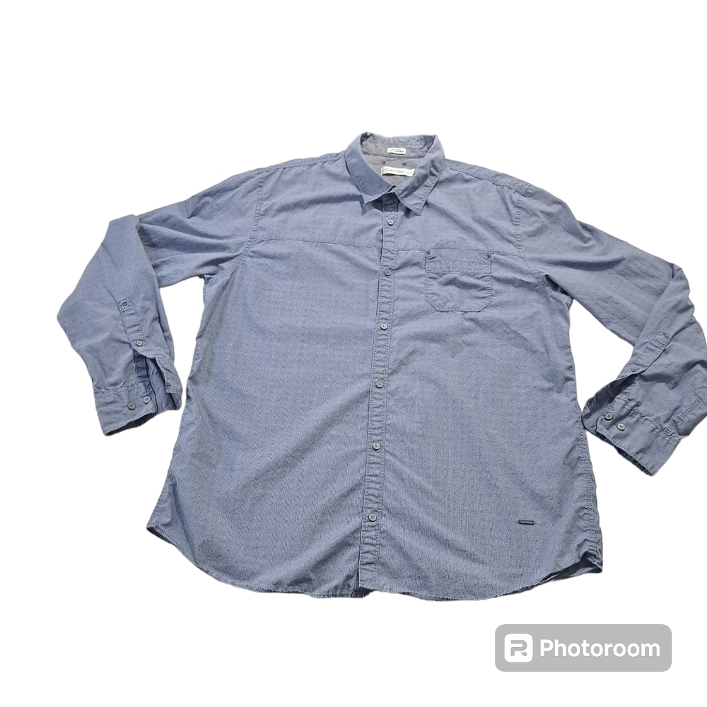 3 FOR 12 SALE Calvin Klein 100% Cotton Button Up Long Sleeve Size XL